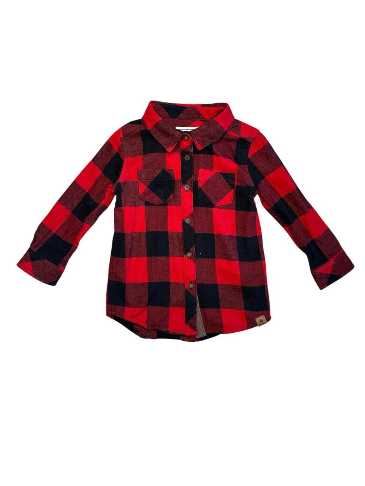 Canadiana Children's Red & Black Buffalo Plaid Button-Down Shirt